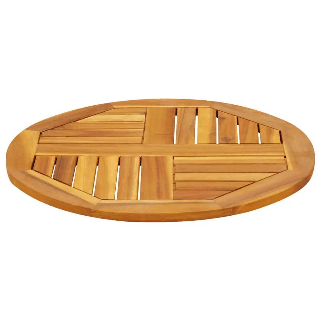 Round Solid Acacia Wood Table Top Ø60x2 cm Brown