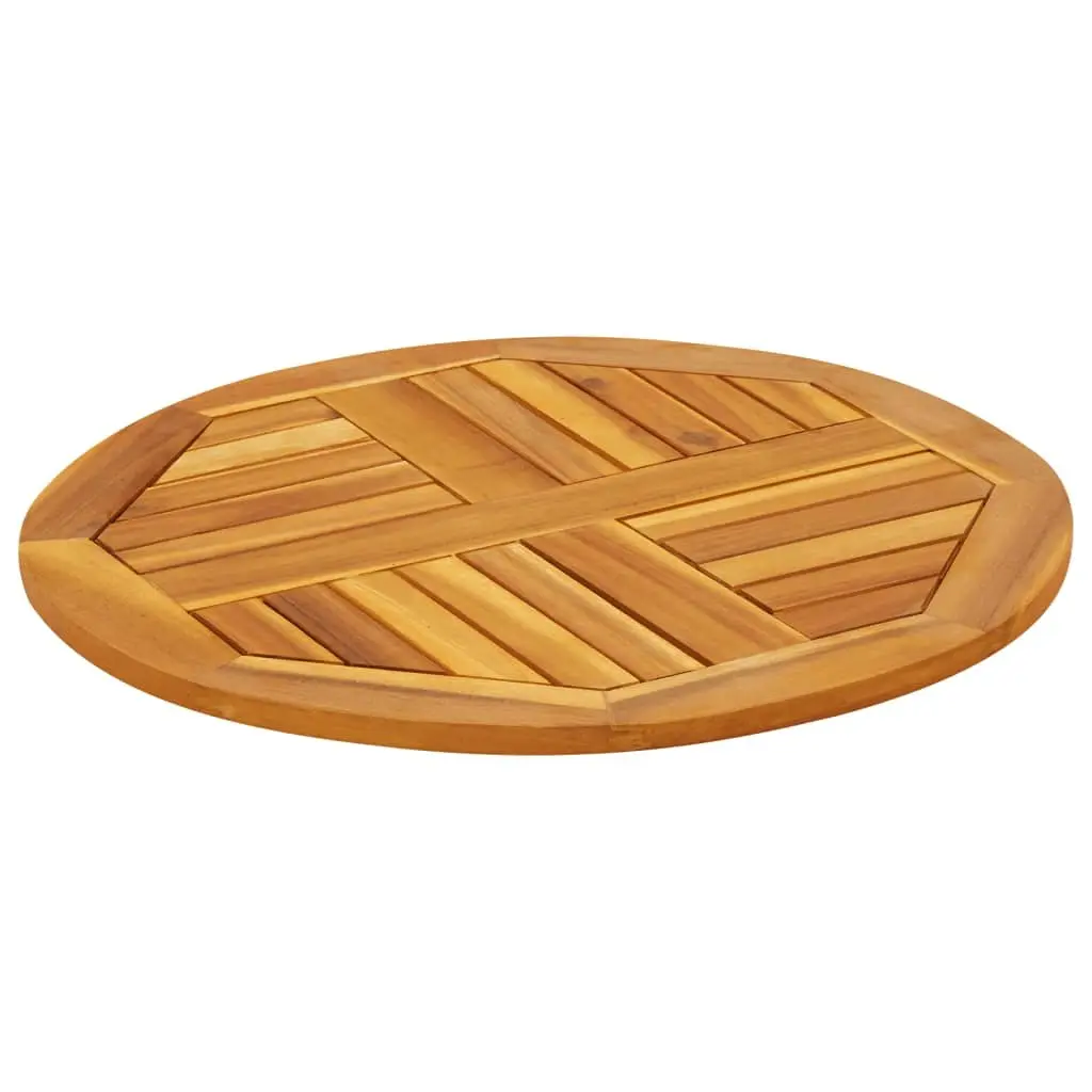 Round Solid Acacia Wood Table Top Ø60x2 cm Brown