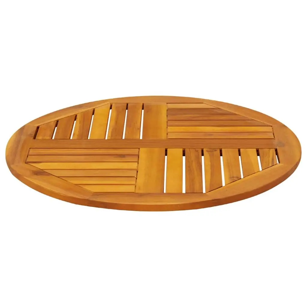 Acacia Wood Round Table Top Ø70x2 cm for Dining or Garden