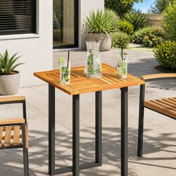Square Wooden Table Top 60x60x2 cm Brown Acacia Replacement Dining Garden