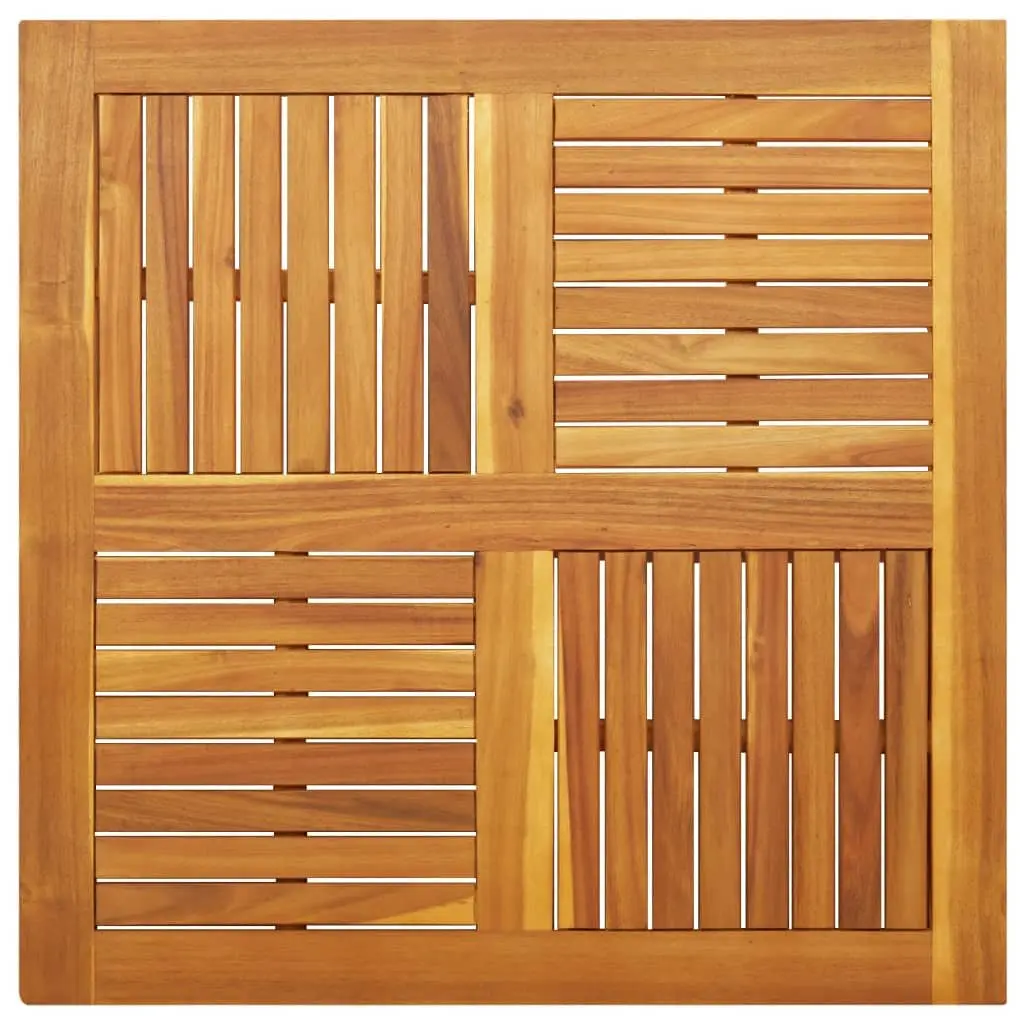 Brown Acacia Solid Wood Square Table Top 90x90x2.2 cm