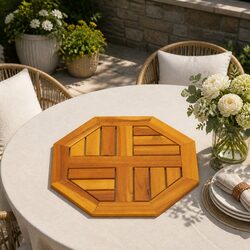 Durable Octagonal Wooden Table Top 40x40x2 cm Brown Acacia