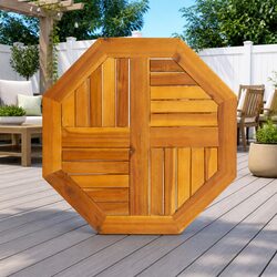 Durable Octagonal Table Top 60x60x2cm Brown for Gardens