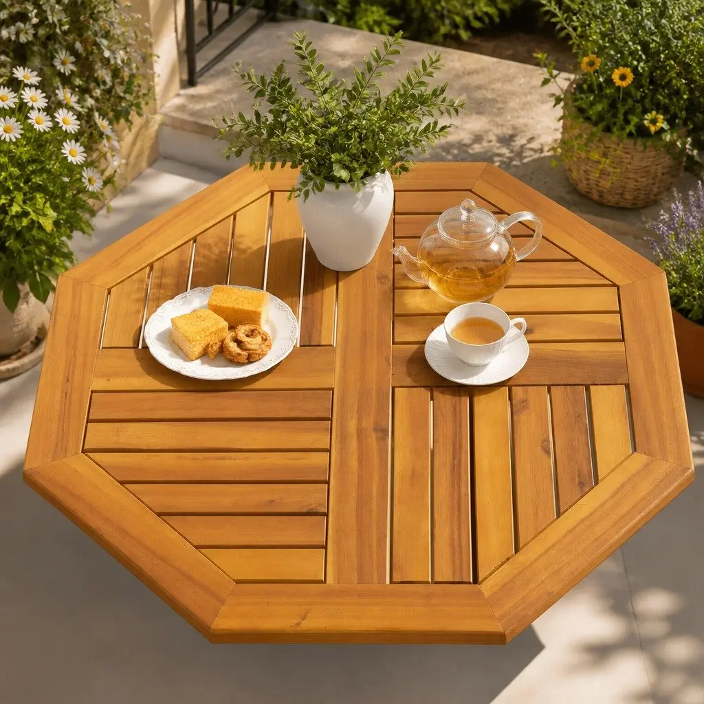 Octagonal Solid Wood Table Top 70x70 cm Brown