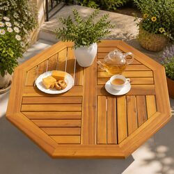 Sturdy Octagonal Solid Wood Table Top 70x70 cm Brown