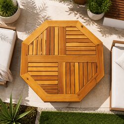 Durable Octagonal Solid Wood Table Top 80x80x2.2cm
