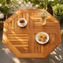 Durable Octagonal Solid Wood Table Top 80x80x2.2cm