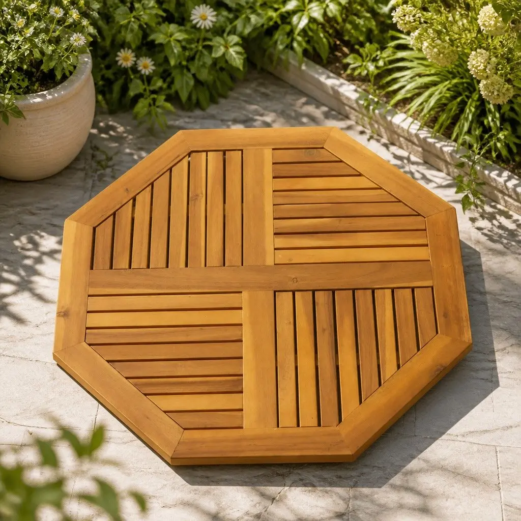 Octagonal Acacia Wood Table Top 90x90 cm