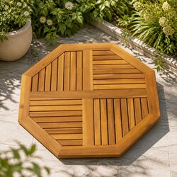 Sturdy Octagonal Acacia Wood Table Top 90x90 cm