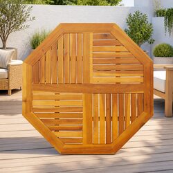 Sturdy Octagonal Acacia Wood Table Top 90x90 cm