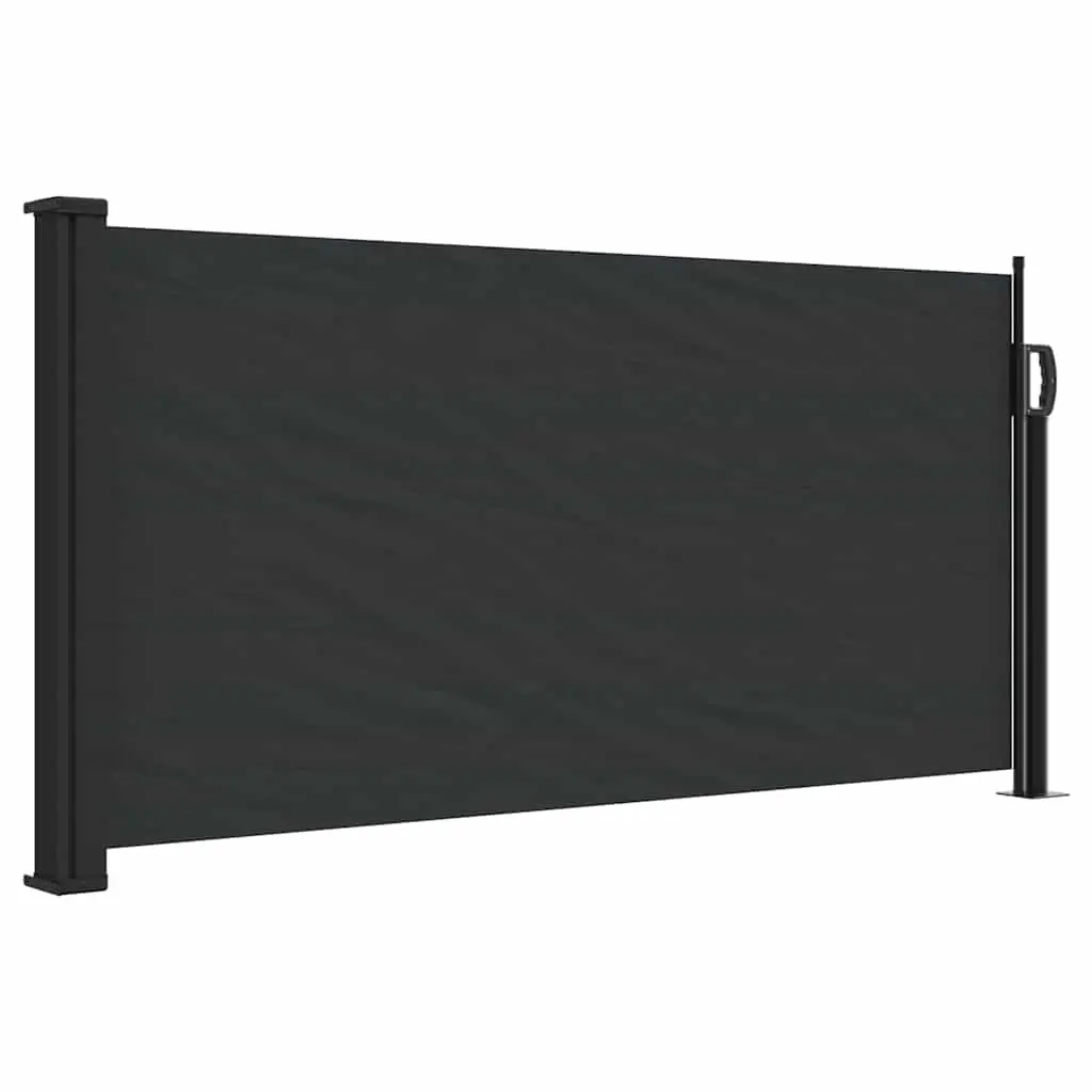 Black 100x300cm Retractable Side Awning for Privacy