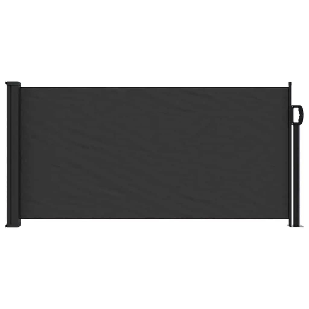 Black 100x300cm Retractable Side Awning for Privacy