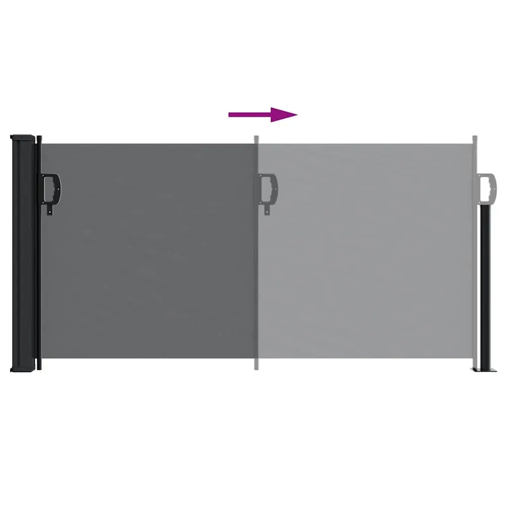 Black 100x300cm Retractable Side Awning for Privacy
