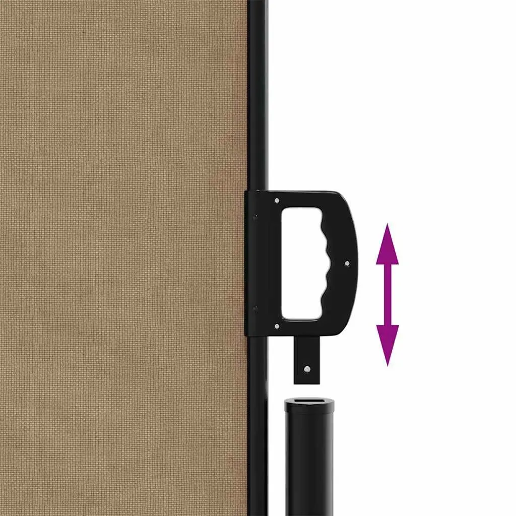 Taupe Retractable Side Awning for Privacy