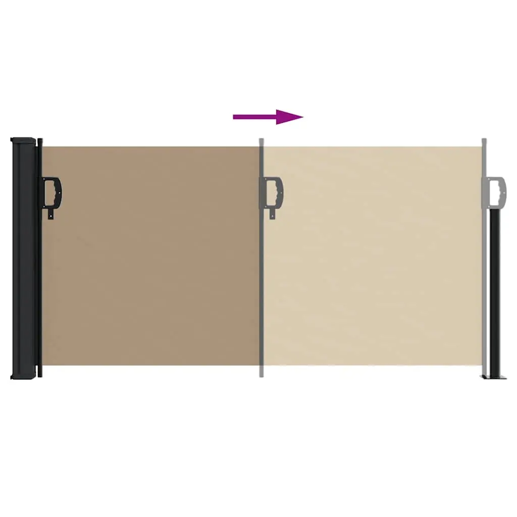 Taupe Retractable Side Awning for Privacy