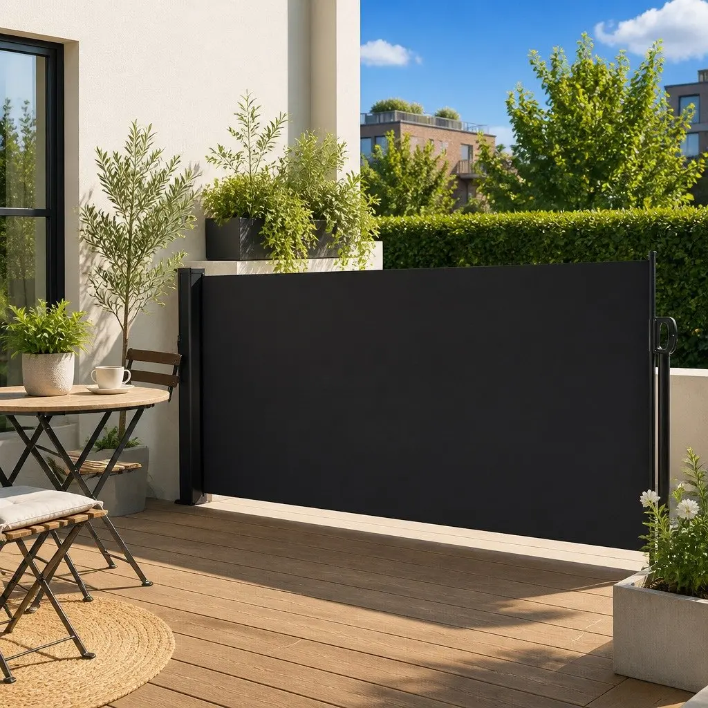 Retractable Side Awning Black 117x300cm