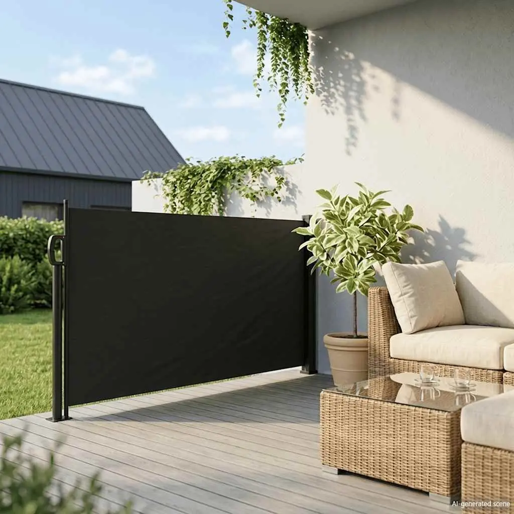 Retractable Side Awning Black 117x300cm
