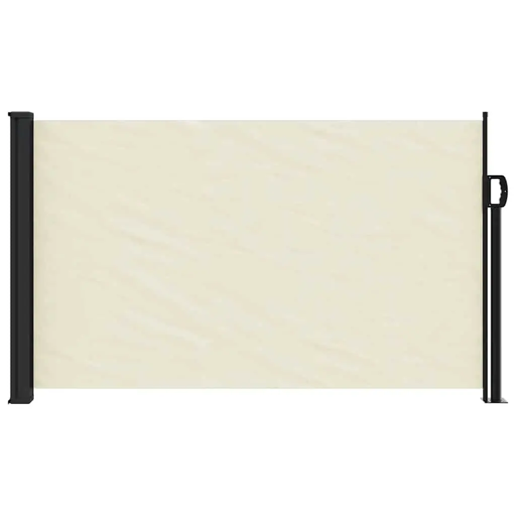 Cream Retractable Side Awning 117x300cm for Privacy