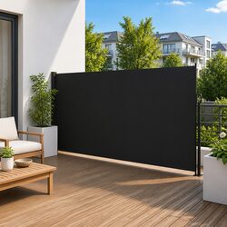 High-Quality Retractable Side Awning 180x300cm Black