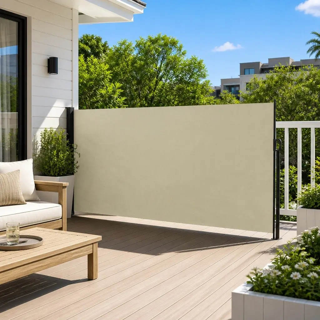 Cream Retractable Side Awning 180x300cm