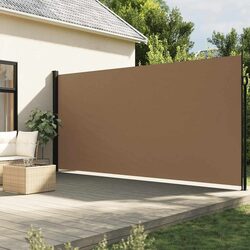 Premium Taupe Retractable Side Awning for Privacy