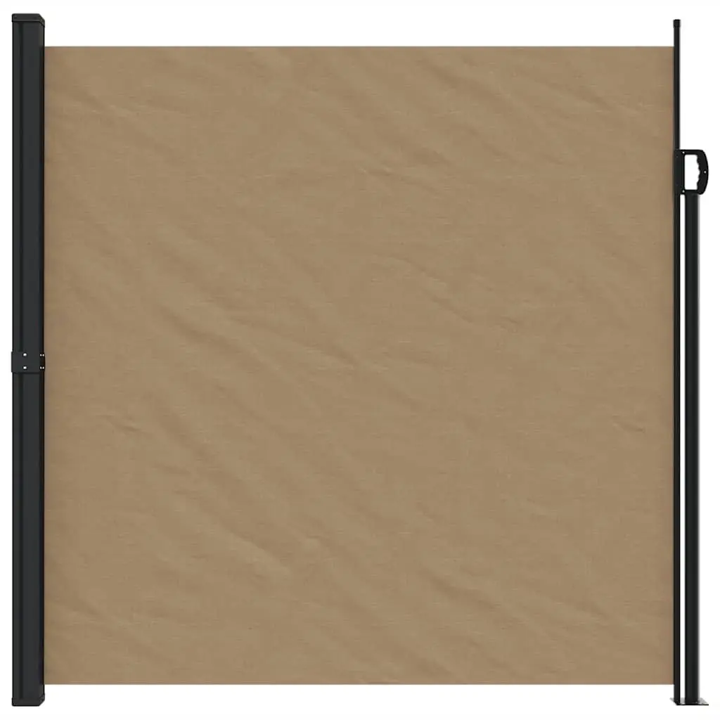 Taupe Retractable Side Awning for Privacy