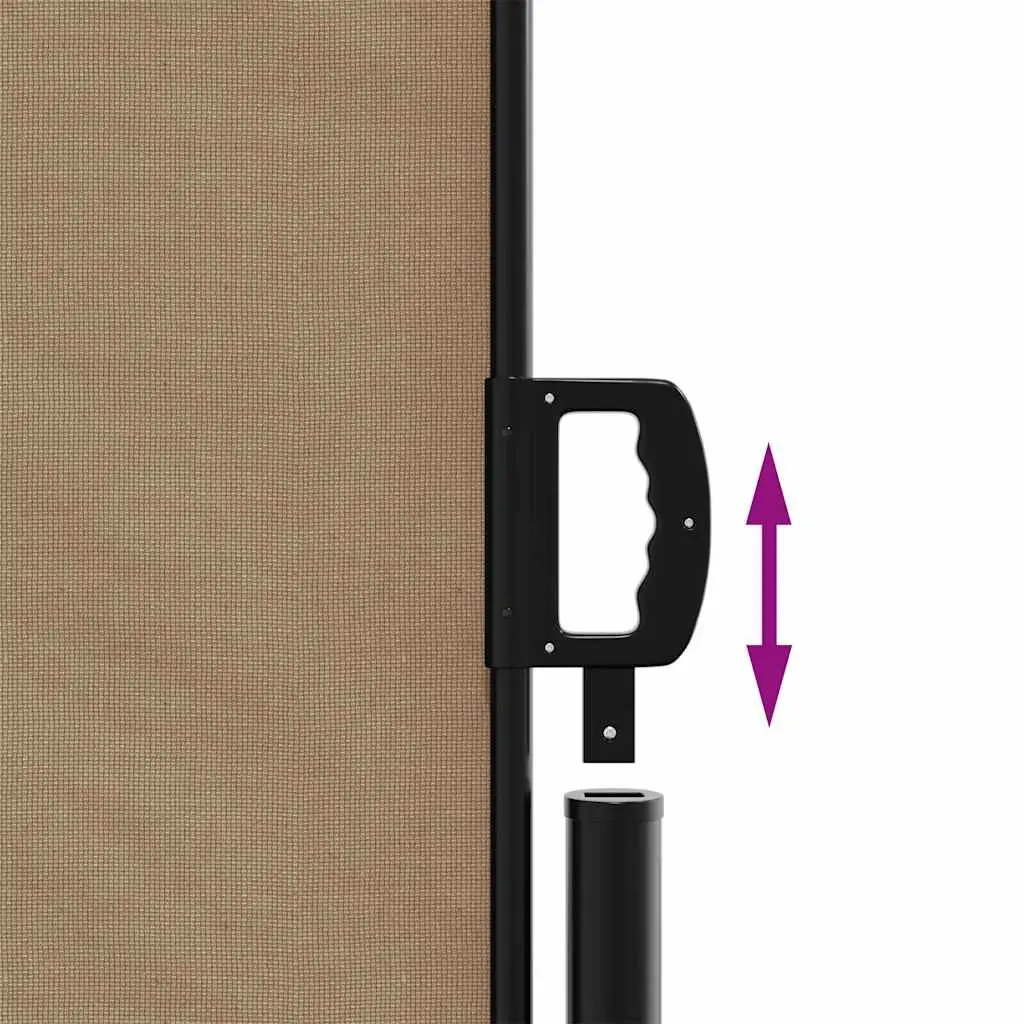 Taupe Retractable Side Awning for Privacy