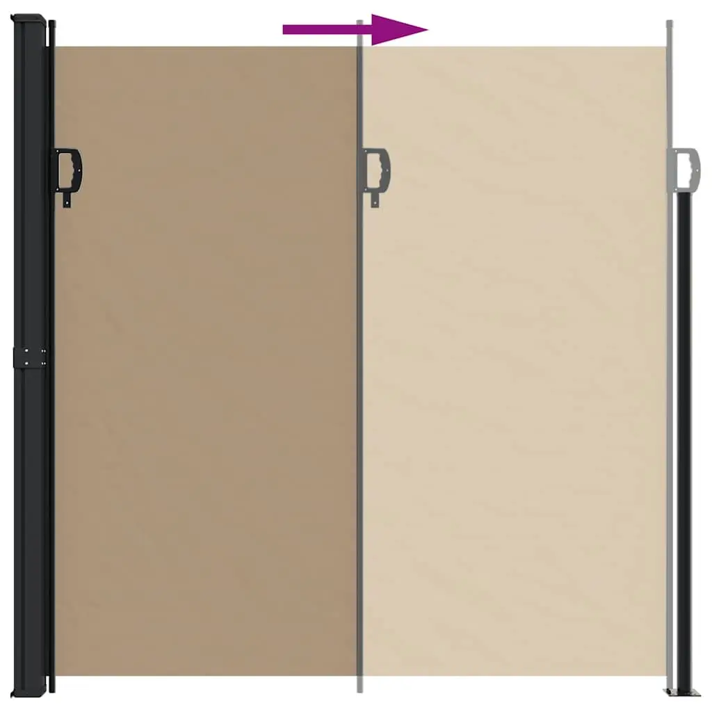 Taupe Retractable Side Awning for Privacy