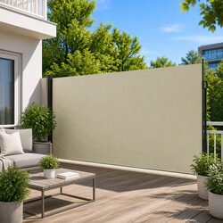 Cream Retractable Side Awning 220x300cm for Privacy