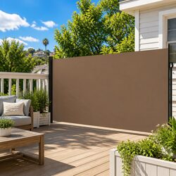 Taupe Retractable Side Awning 220x300cm for Privacy