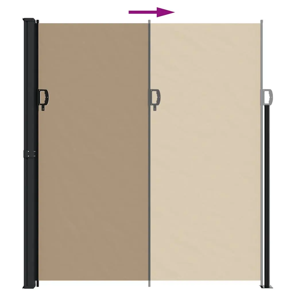 Taupe Retractable Side Awning 220x300cm for Privacy