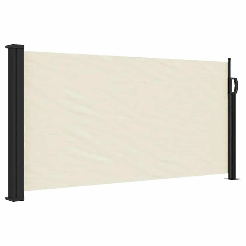 Cream Retractable Side Awning 100x500 cm for Privacy