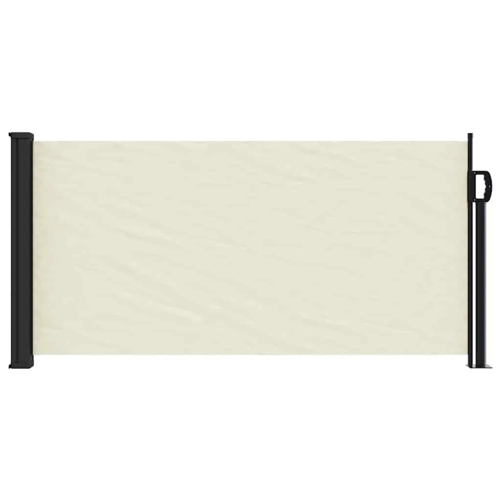 Cream Retractable Side Awning 100x500 cm for Privacy