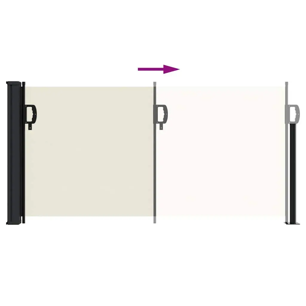 Cream Retractable Side Awning 100x500 cm for Privacy