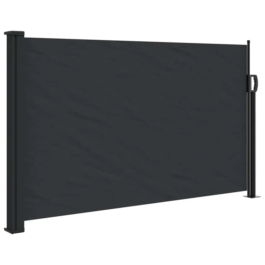 Black Retractable Side Awning 120x500cm for Gardens