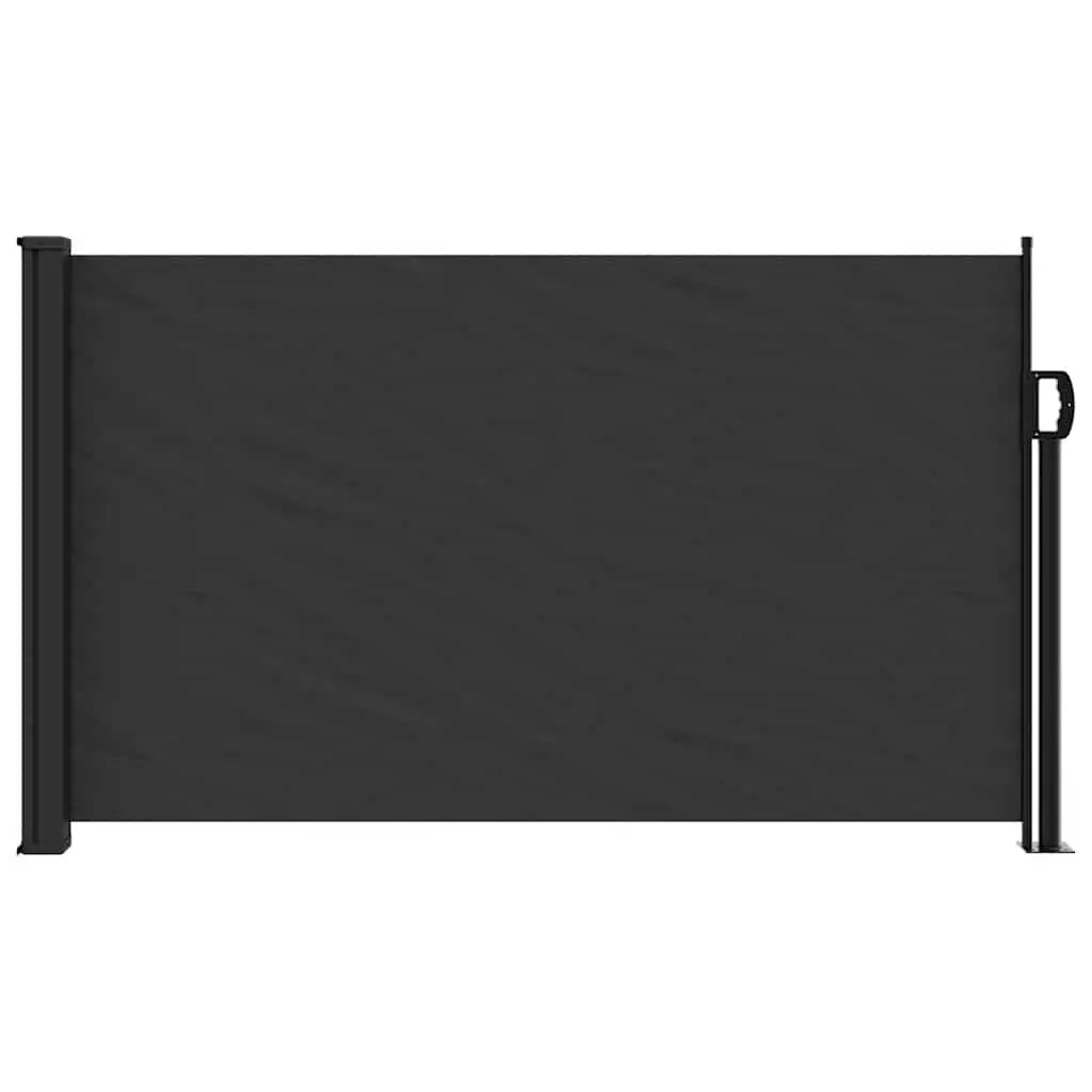 Black Retractable Side Awning 120x500cm for Gardens