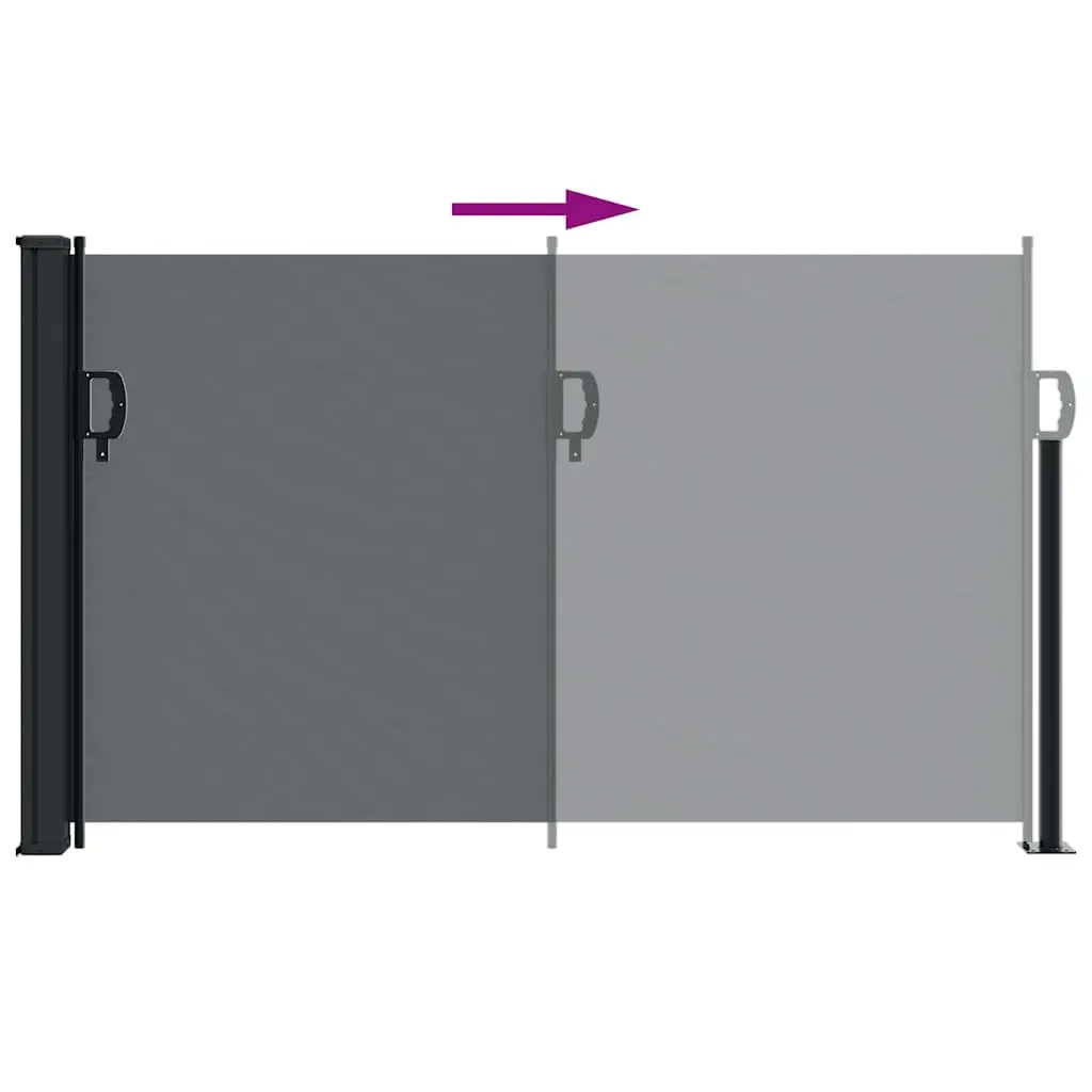Black Retractable Side Awning 120x500cm for Gardens