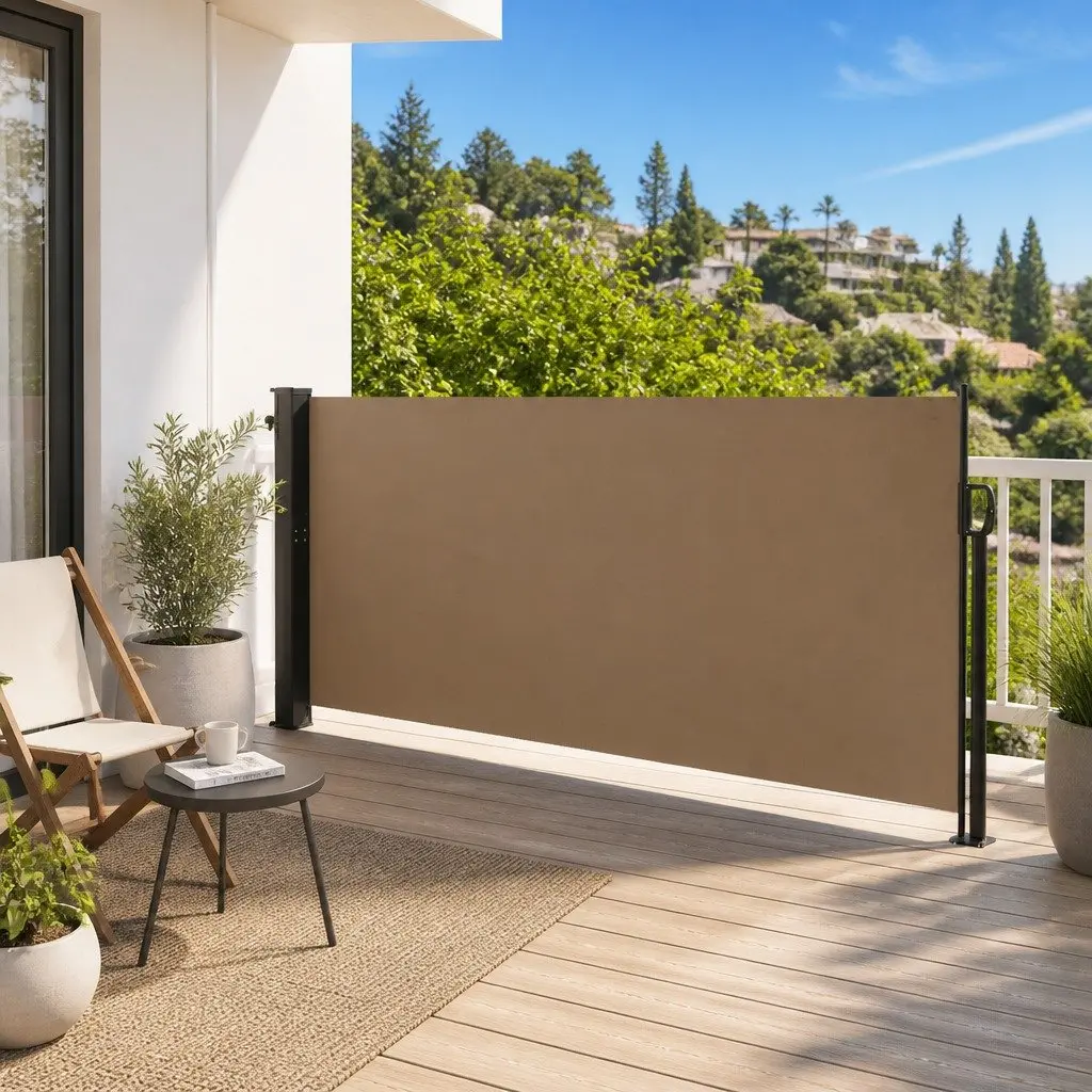 Retractable Side Awning 140x500cm Taupe