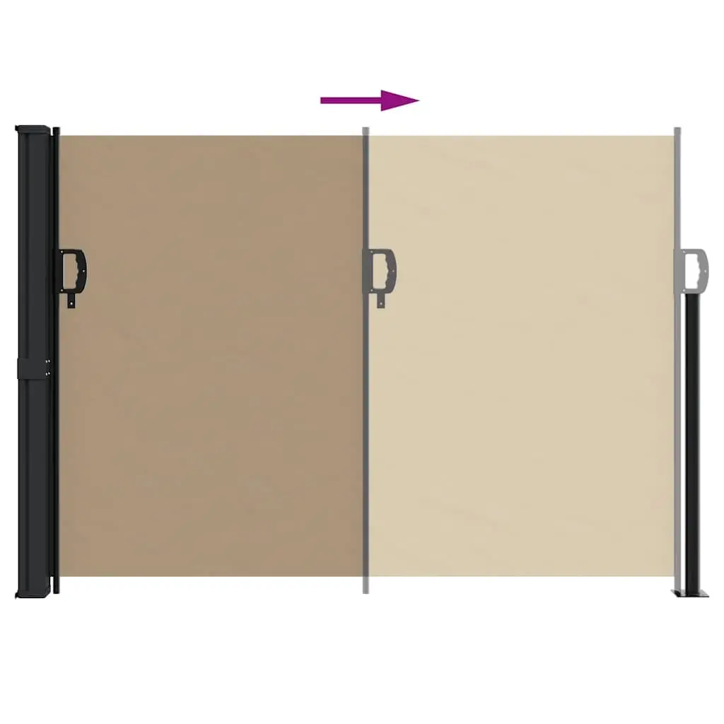 Retractable Side Awning 140x500cm Taupe