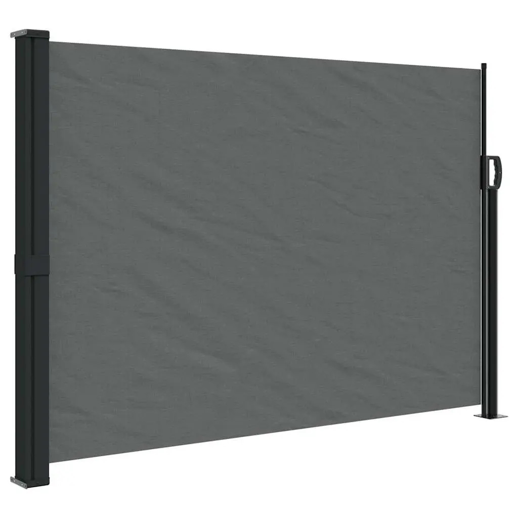 Retractable Side Awning Polyester 140x500 cm Anthracite Outdoor Garden Privacy Screen Balcony Terrace