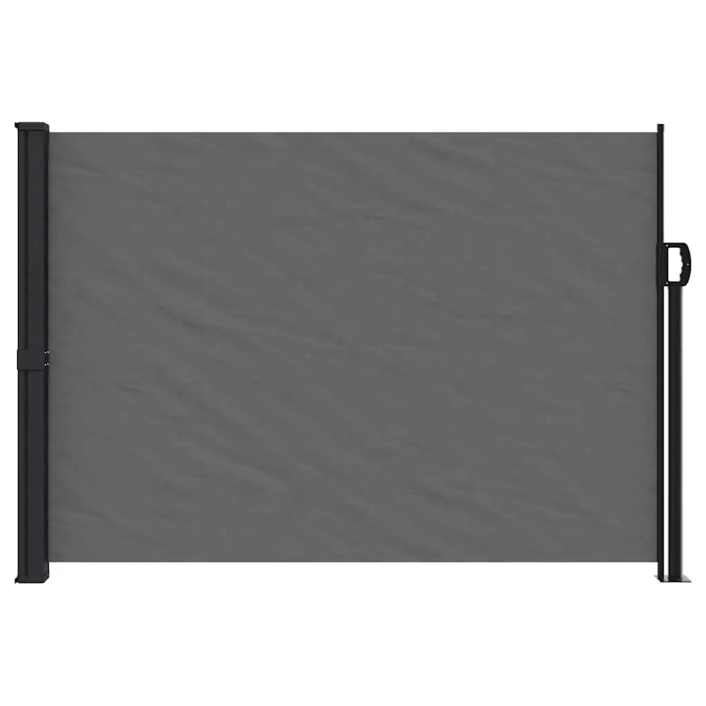 Retractable Side Awning Polyester 140x500 cm Anthracite Outdoor Garden Privacy Screen Balcony Terrace