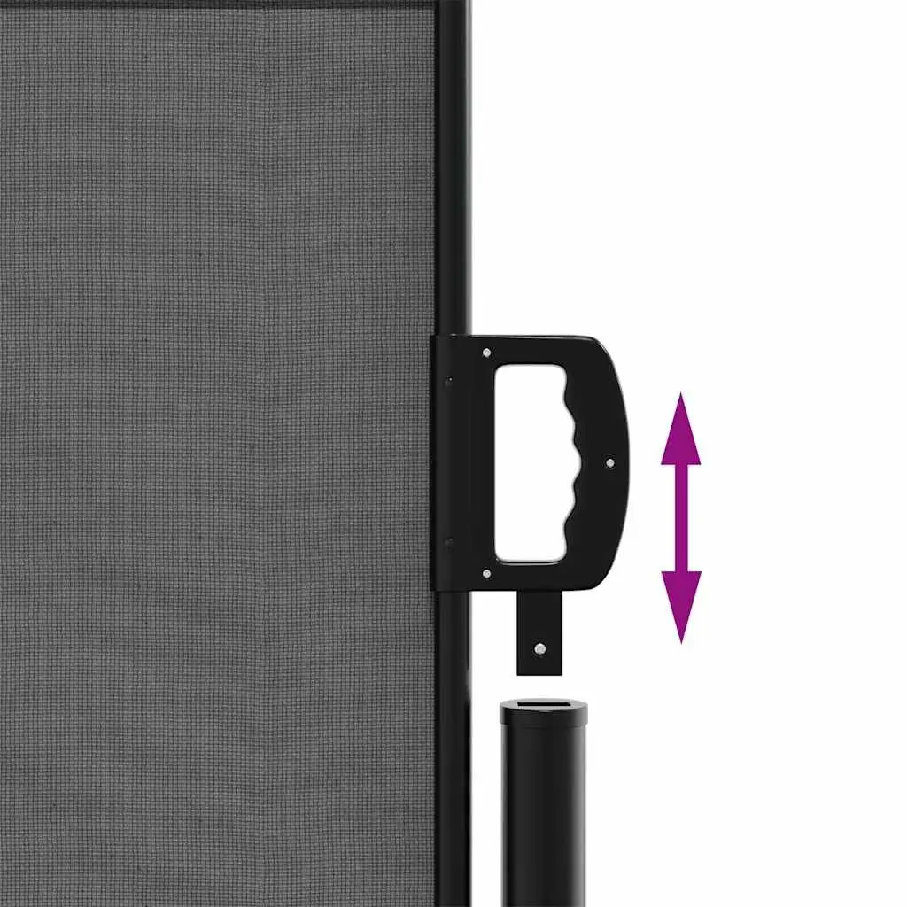 Retractable Side Awning Polyester 140x500 cm Anthracite Outdoor Garden Privacy Screen Balcony Terrace