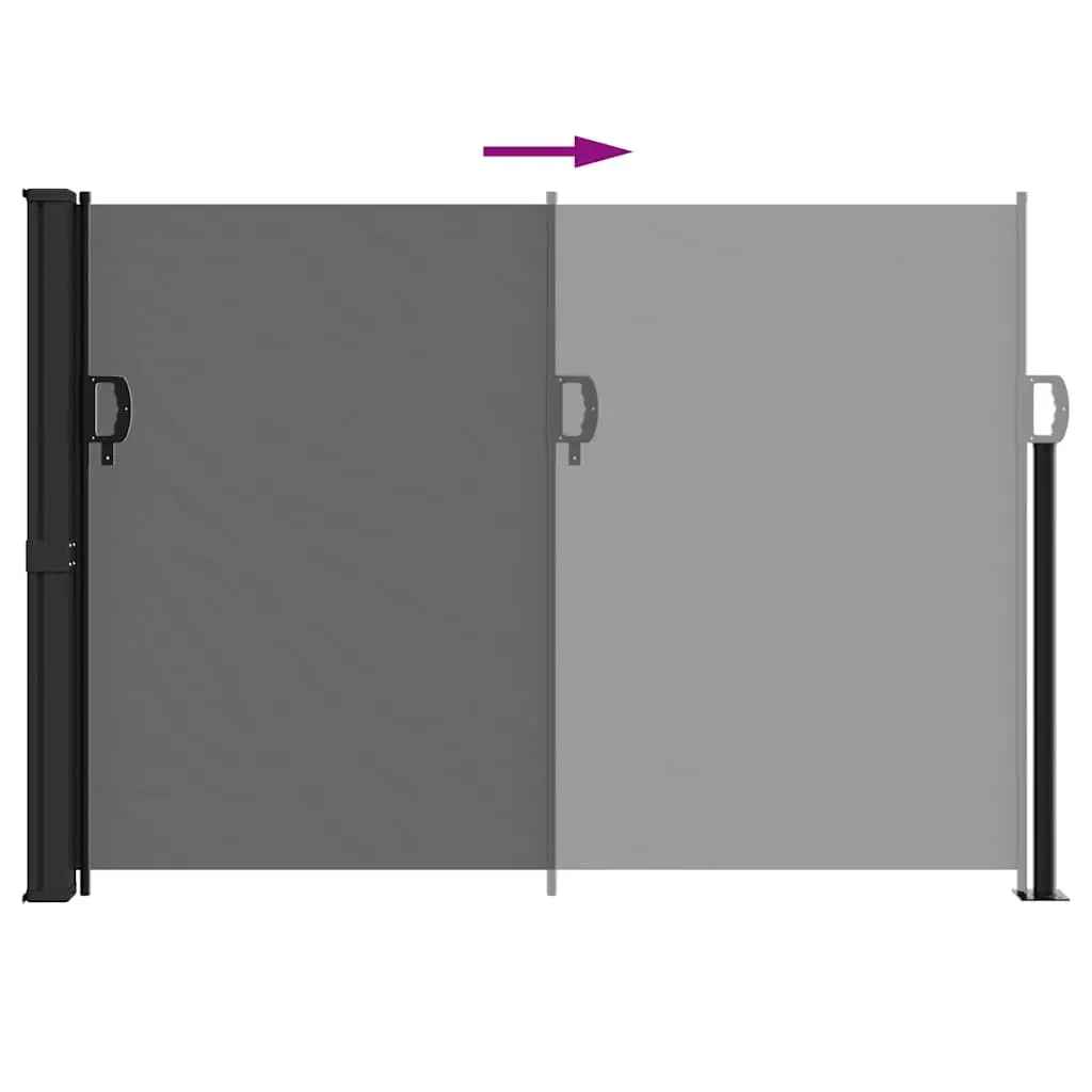 Retractable Side Awning Polyester 140x500 cm Anthracite Outdoor Garden Privacy Screen Balcony Terrace