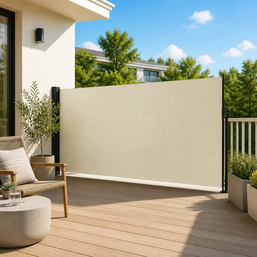 Retractable Side Awning Polyester 160x500cm Cream