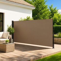 Premium Taupe Retractable Side Awning 160x500cm