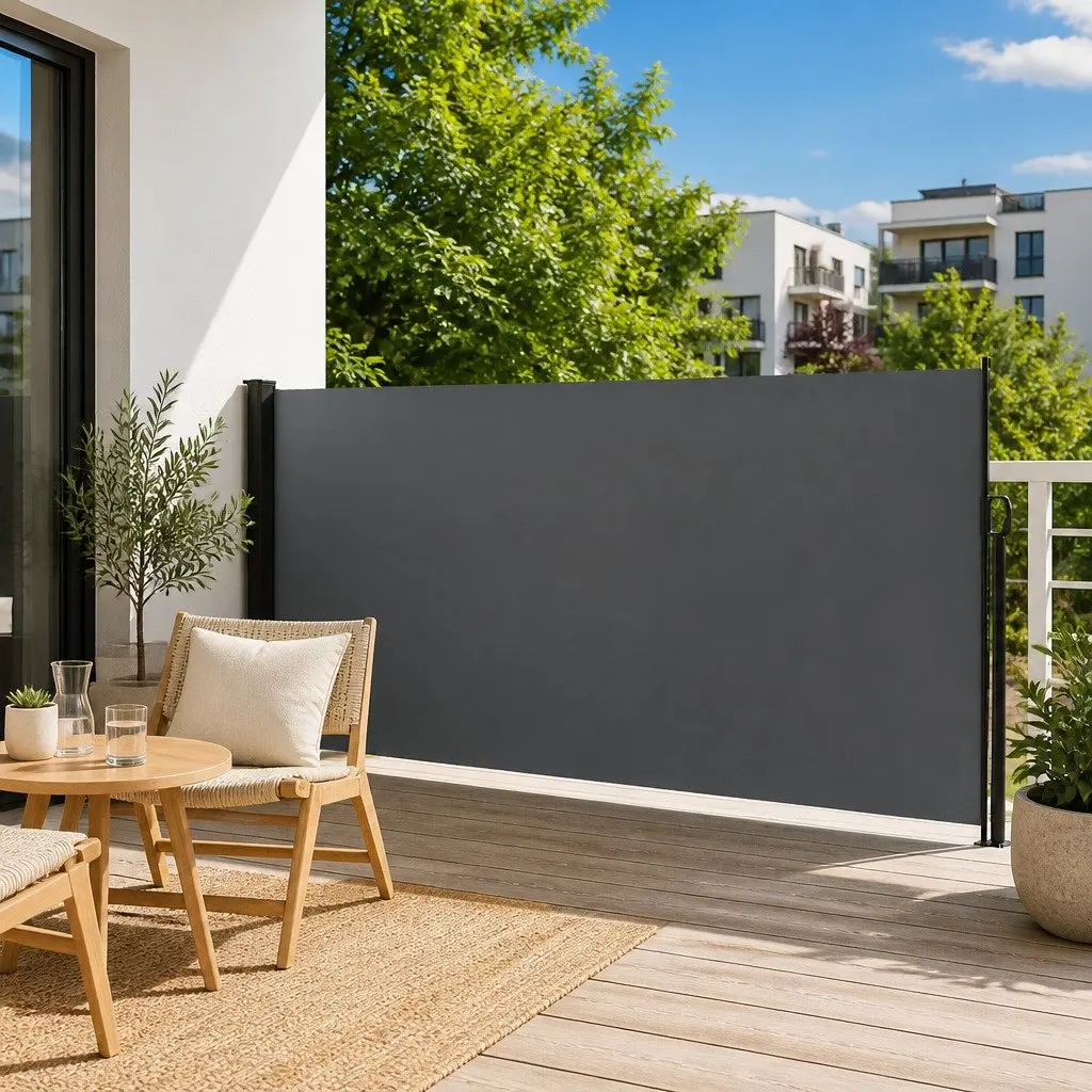 Anthracite Retractable Side Awning 160x500cm
