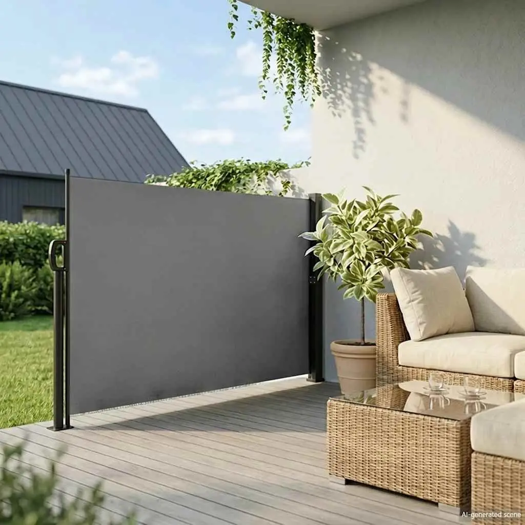 Anthracite Retractable Side Awning 160x500cm