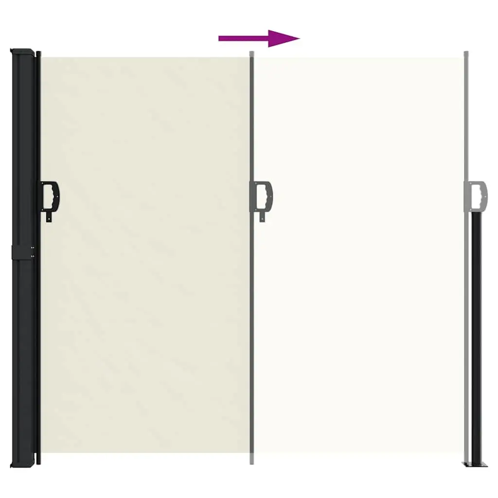 Cream Retractable Side Awning 180x500cm