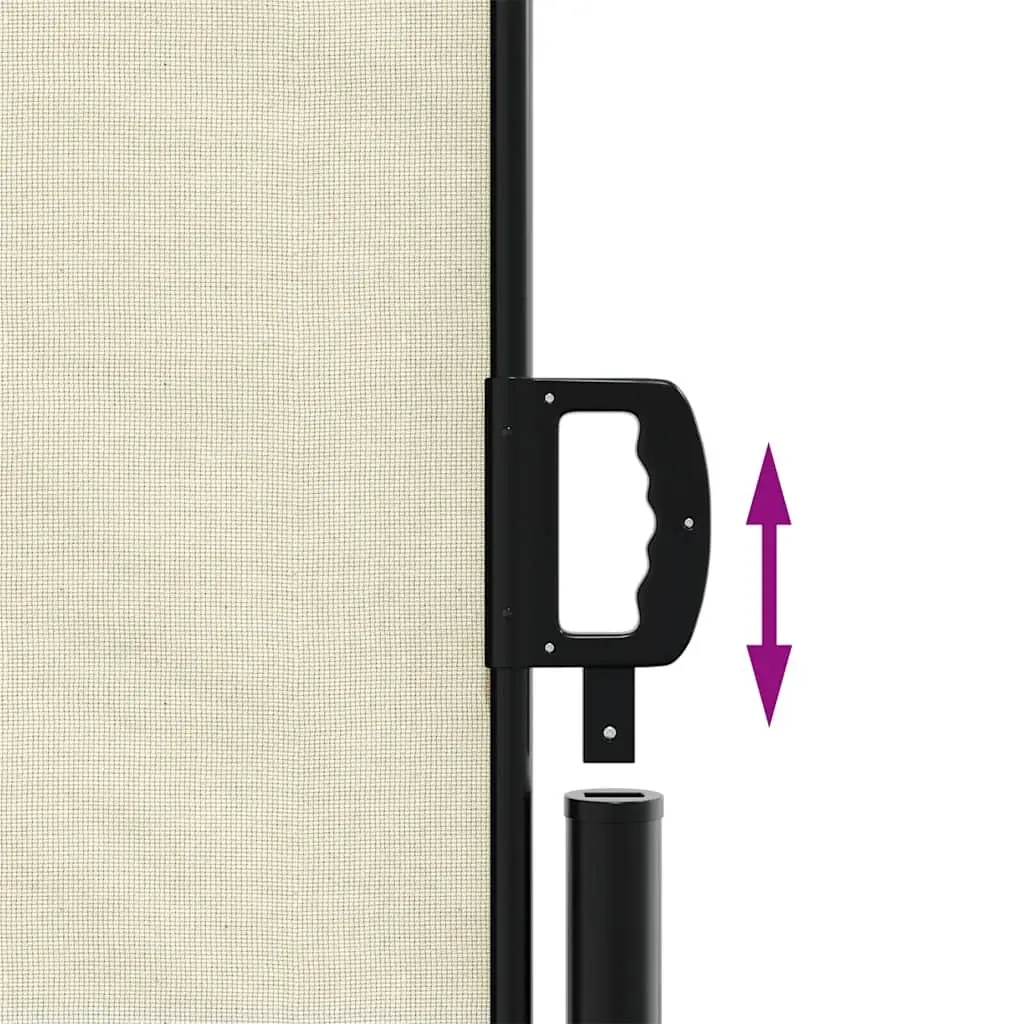 Cream Retractable Side Awning 200x500 cm for Privacy