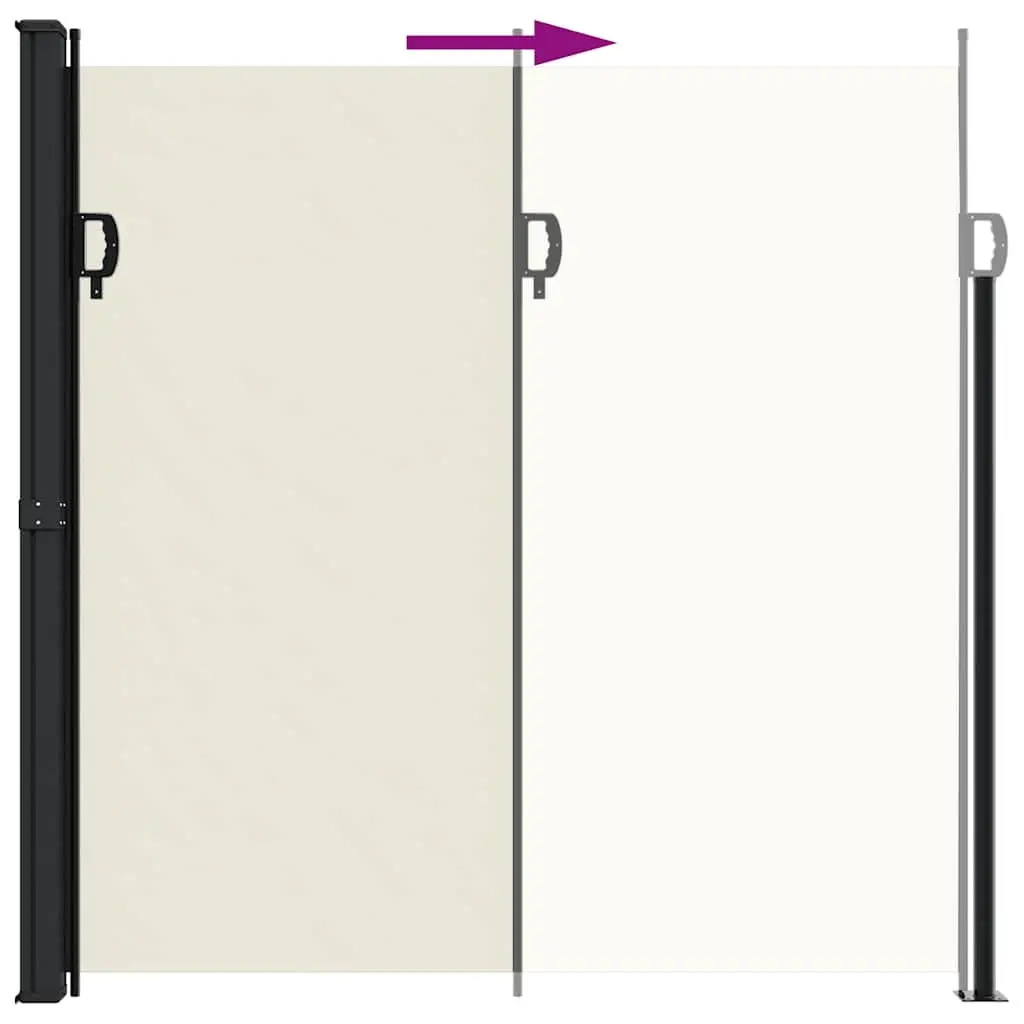 Cream Retractable Side Awning 200x500 cm for Privacy
